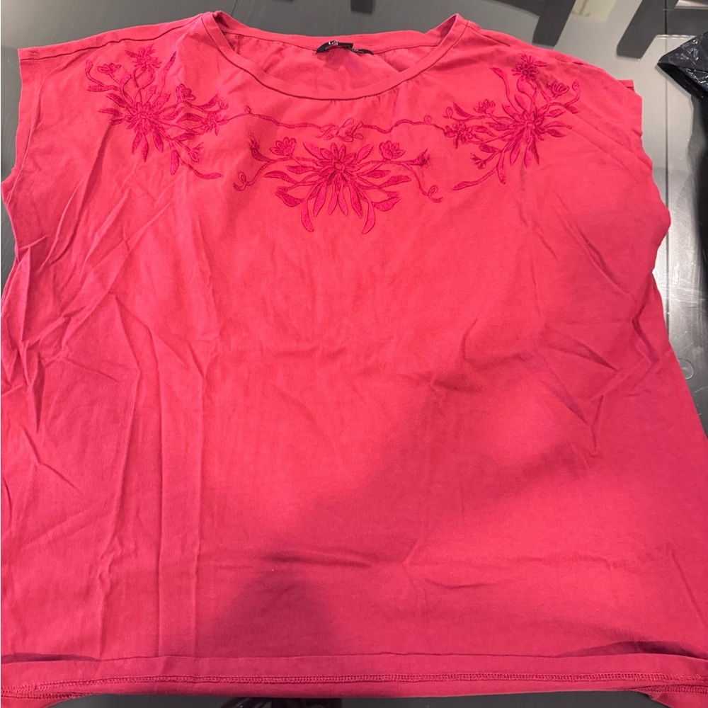Polo by Ralph Lauren Coral red Pink Embroidered Tank Top